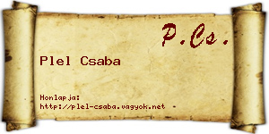Plel Csaba névjegykártya